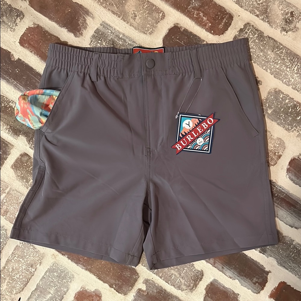 Burlebo Charcoal Shorts with Patterned Pocket